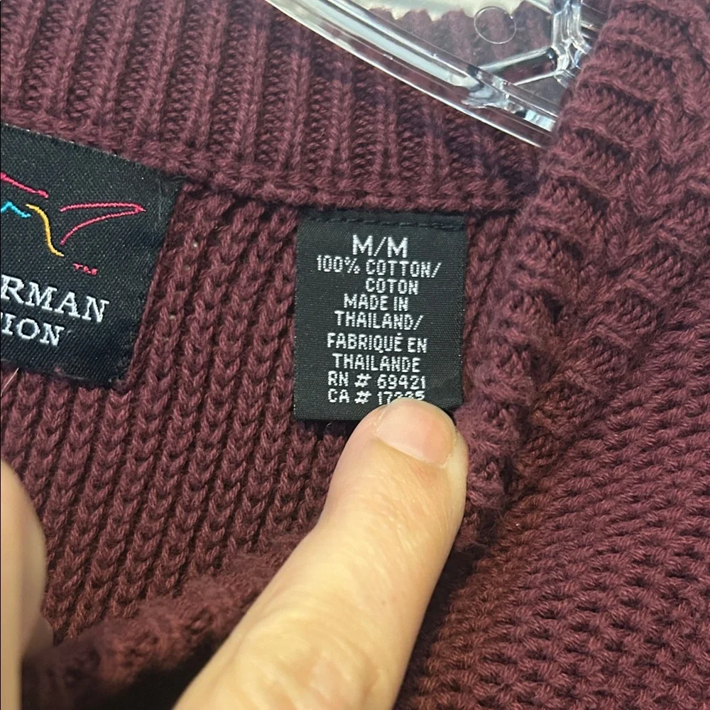 Vgt Greg Norman Collection Men's Crewneck Sweater in Deep Burgundy - Picture 4 of 6
